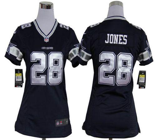 Womens Dallas Cowboys 28 Felix Jones Nike Navy Blue Game NFL Jerseyss